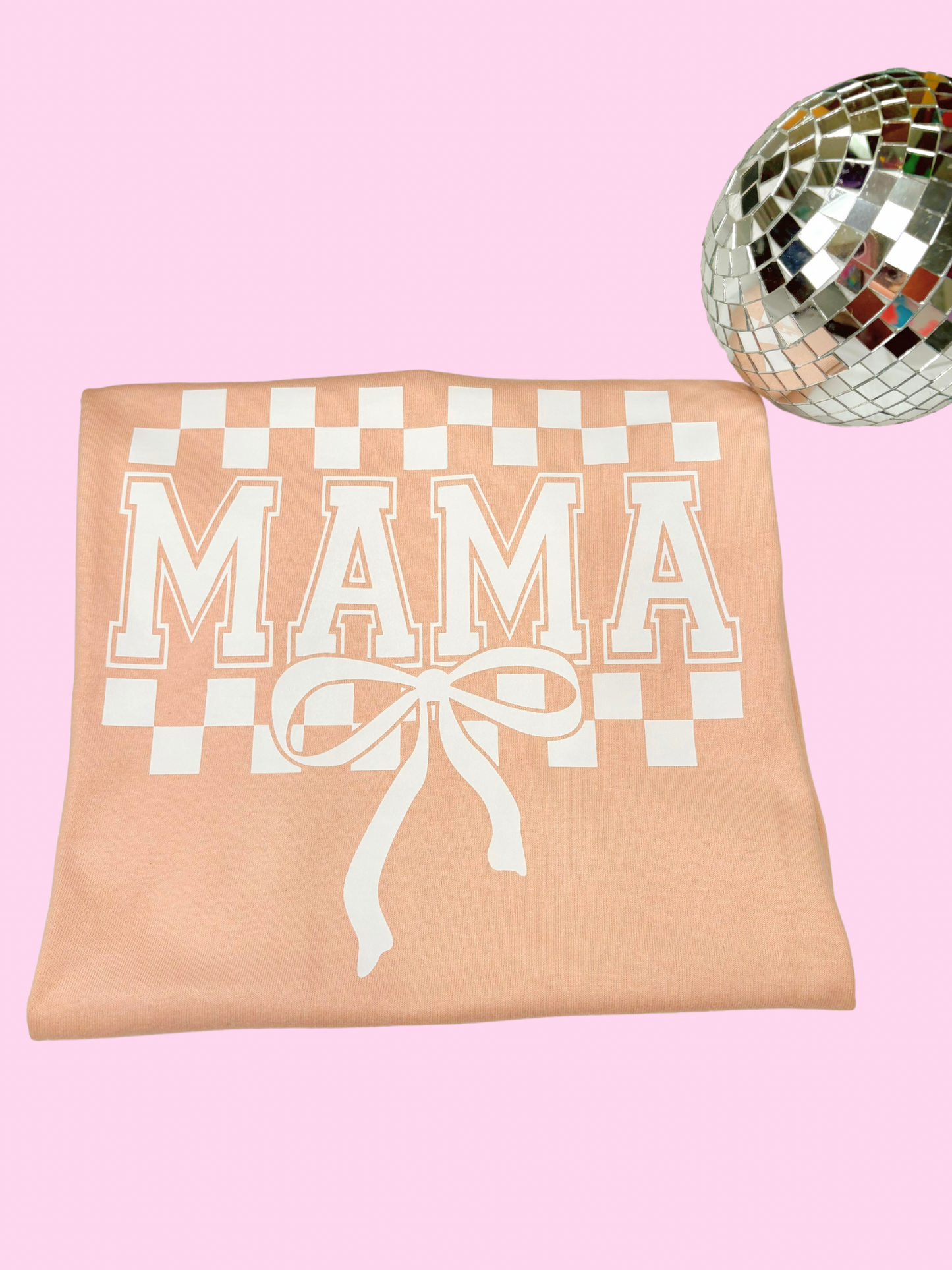 JTH Apricot Checker Mama T Shirt