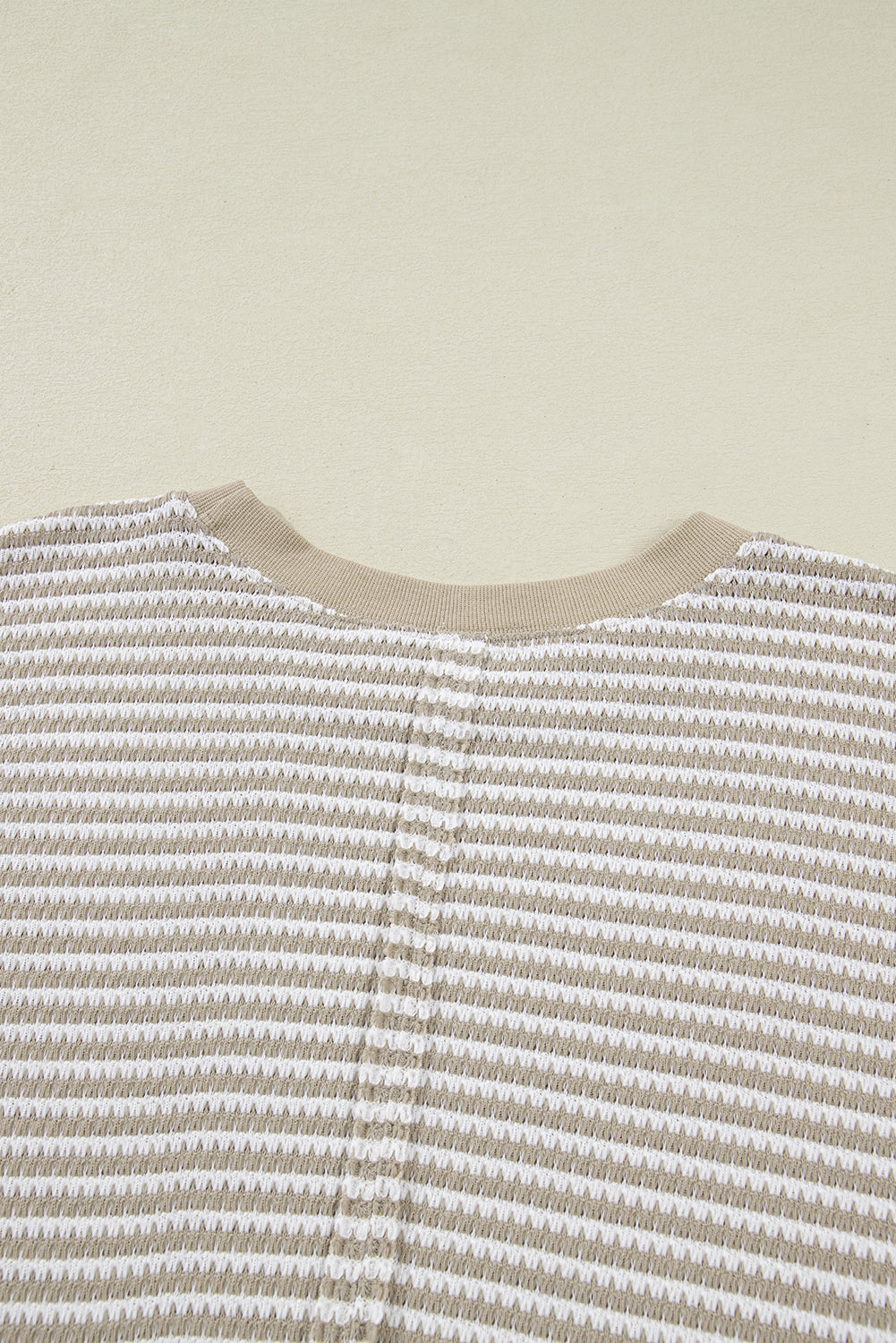 CURVY Brown Stripe Plus Size Breathable Knit Ribbed Trim Long Sleeve Top (Warehouse Exclusives - Online only!)