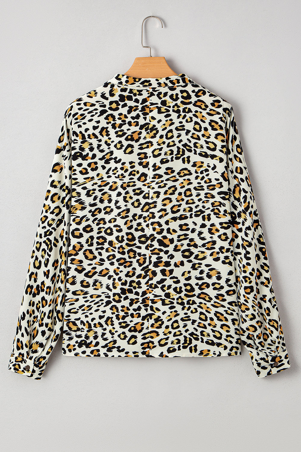 Khaki Leopard Print Contrast Striped V Neck Blouse (Warehouse Exclusives-Online Only)