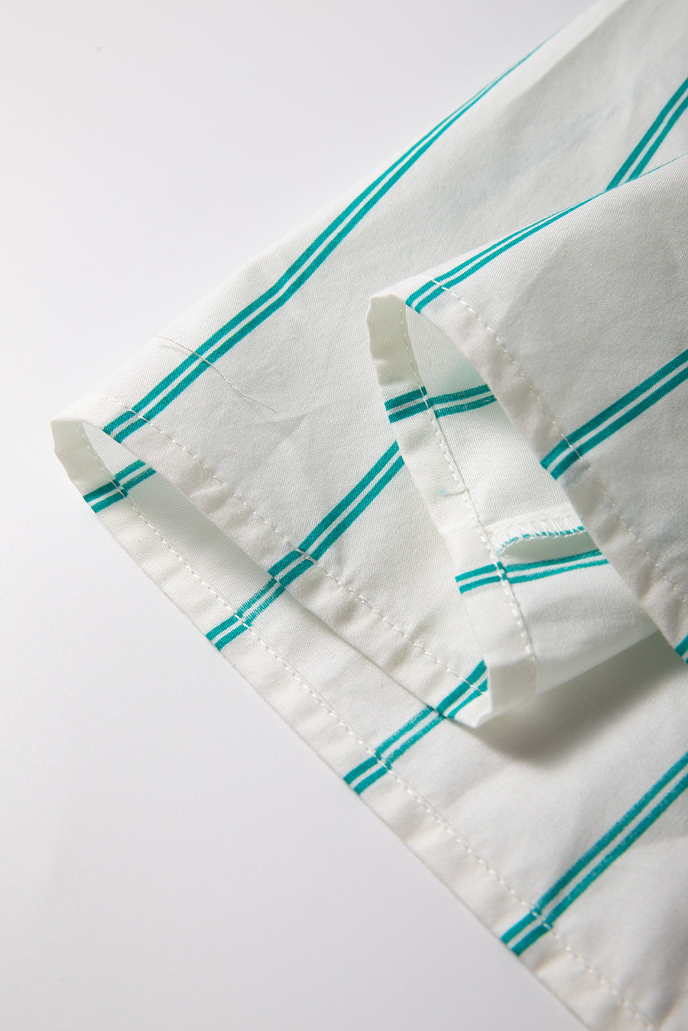 Mint Green Striped Wide Short Sleeve Shift Mini Shirt Dress (Warehouse Exclusives)