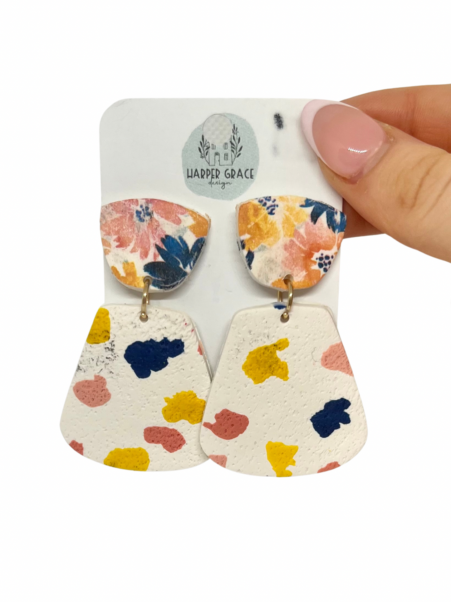 Terrazzo Floral Dangle Earrings