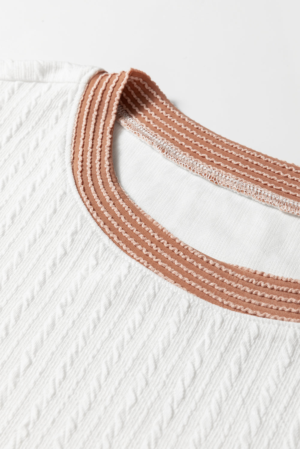 CURVY White Cable Texture Ribbed Color Block Plus Size Knit Top (Warehouse Exclusives - Online only!)
