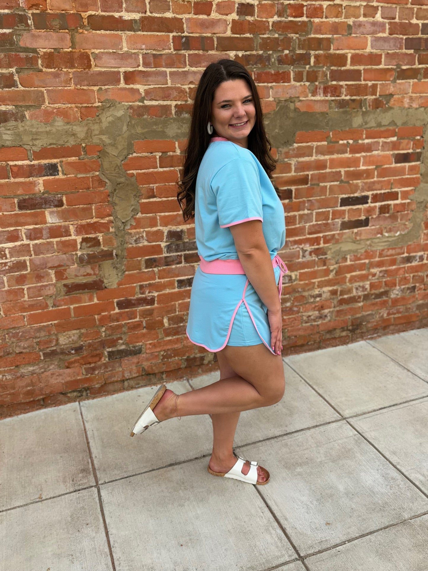 Cotton Candy Color Block Sporty Skort Set