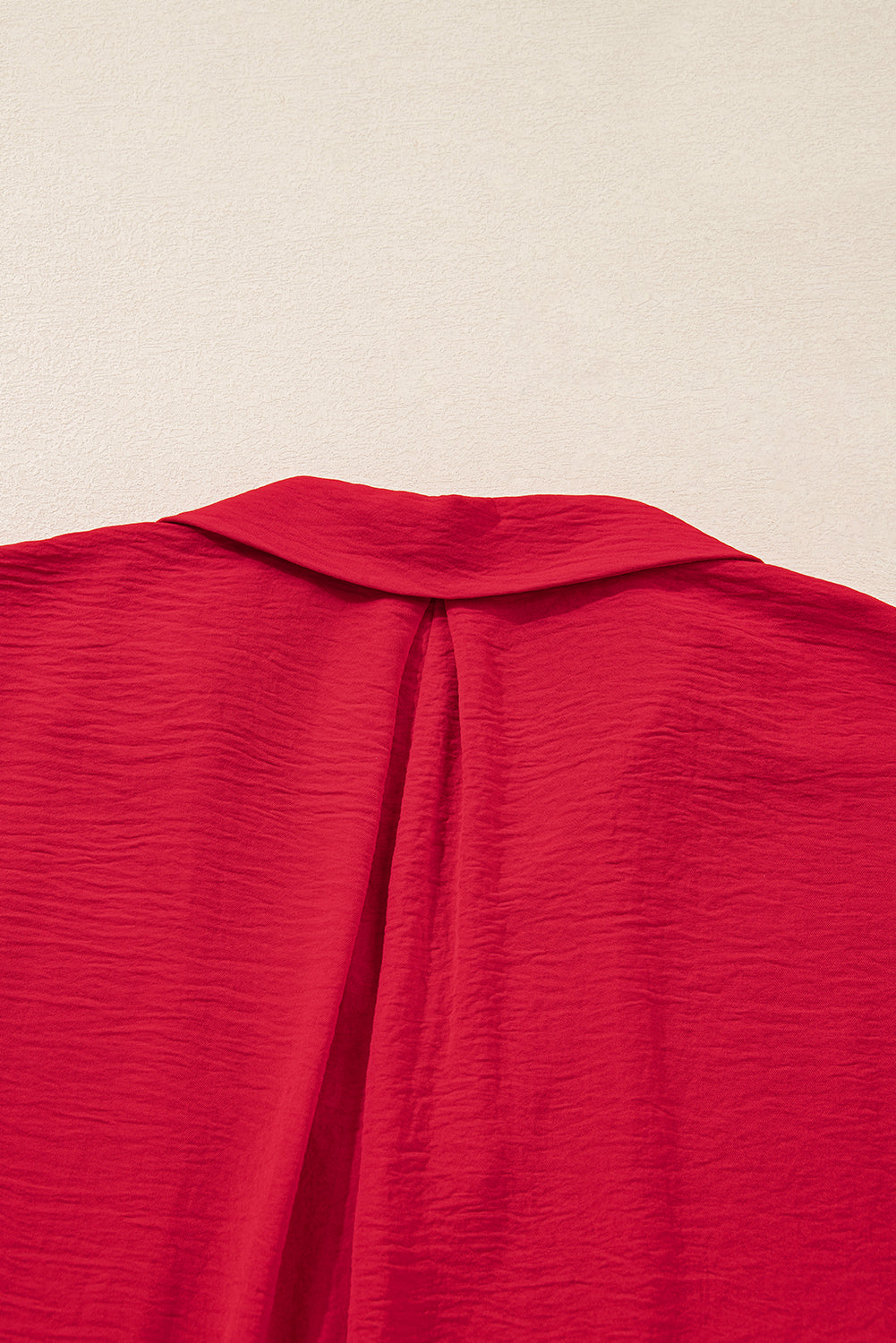 Fiery Red Plus Size Smocked Cuff Dolman Oversized Tunic Blouse (Warehouse Exclusives - Online only)