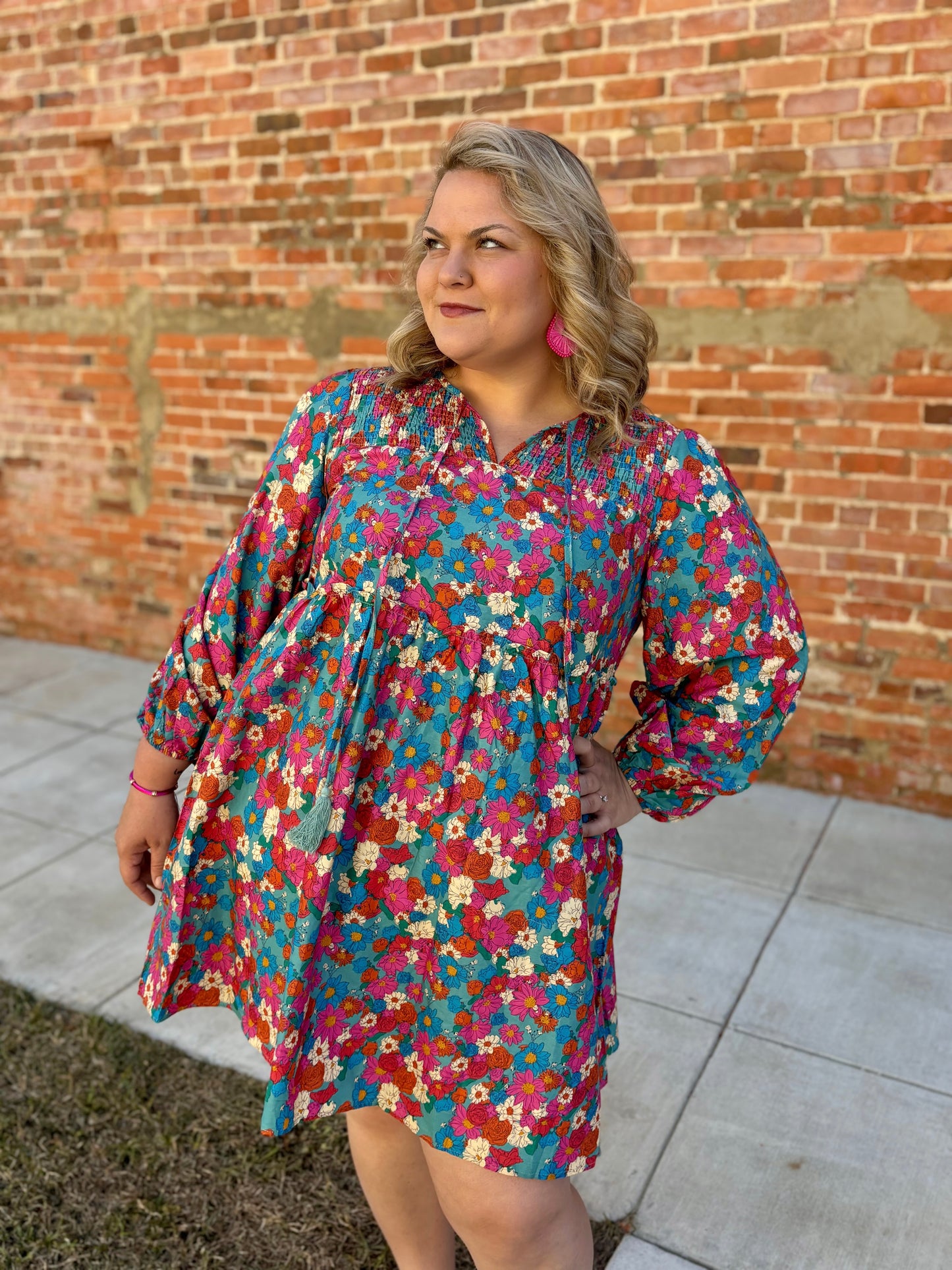 CURVY Multi Color Floral Dress