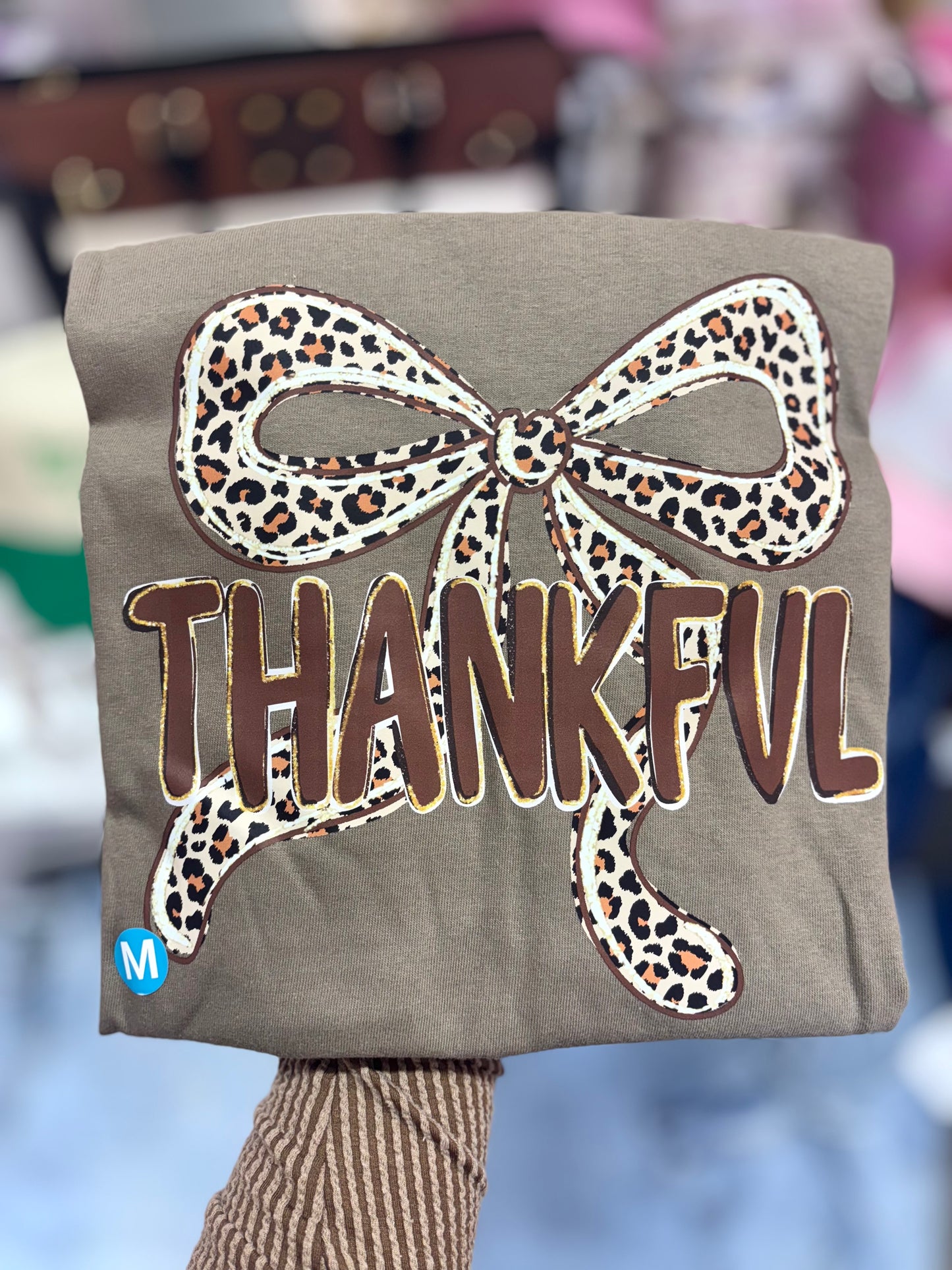 JTH Thankful Cheetah Bow T-Shirt