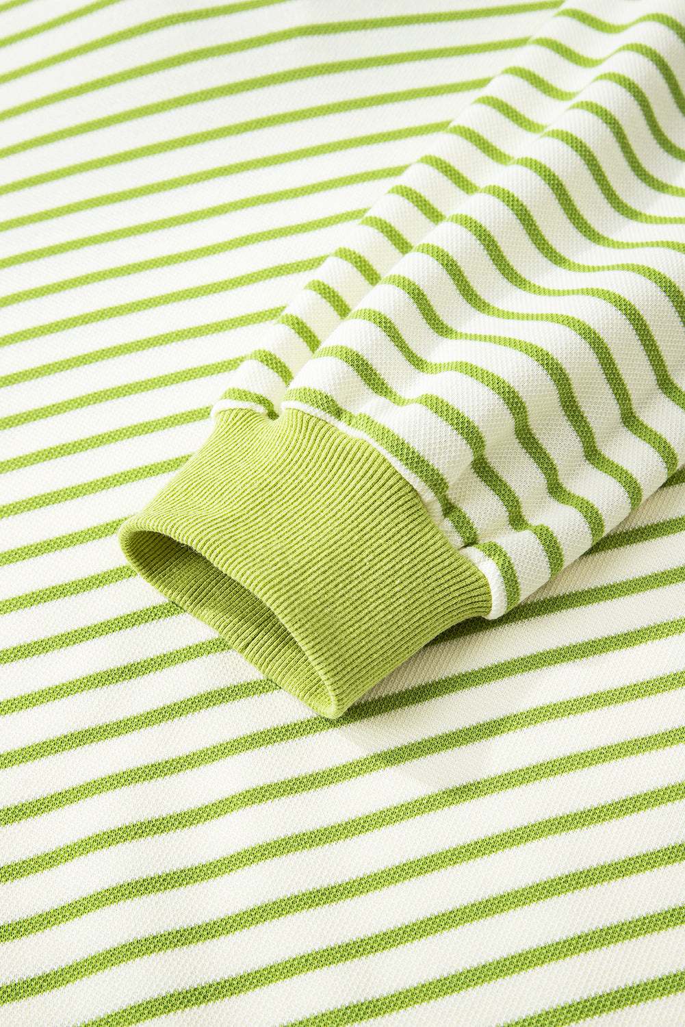 Green Stripe Collared V Neck Drop Shoulder Pullover and Skort 2pcs Outfit (Warehouse Exclusive)