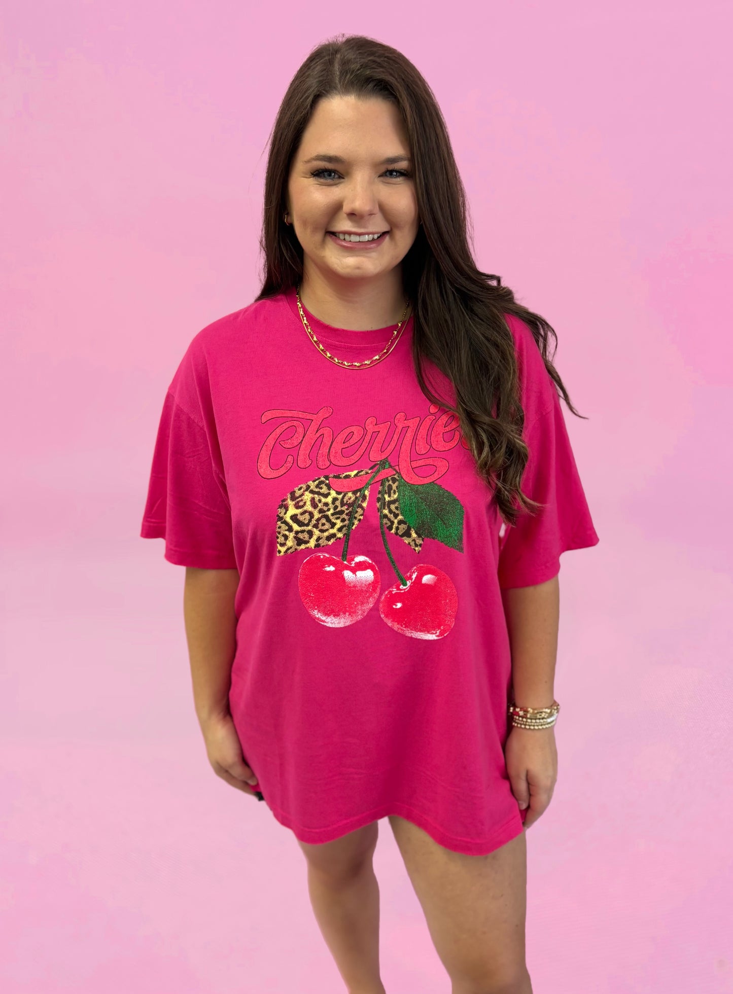 Cherries Oversized Vintage Graphic Top