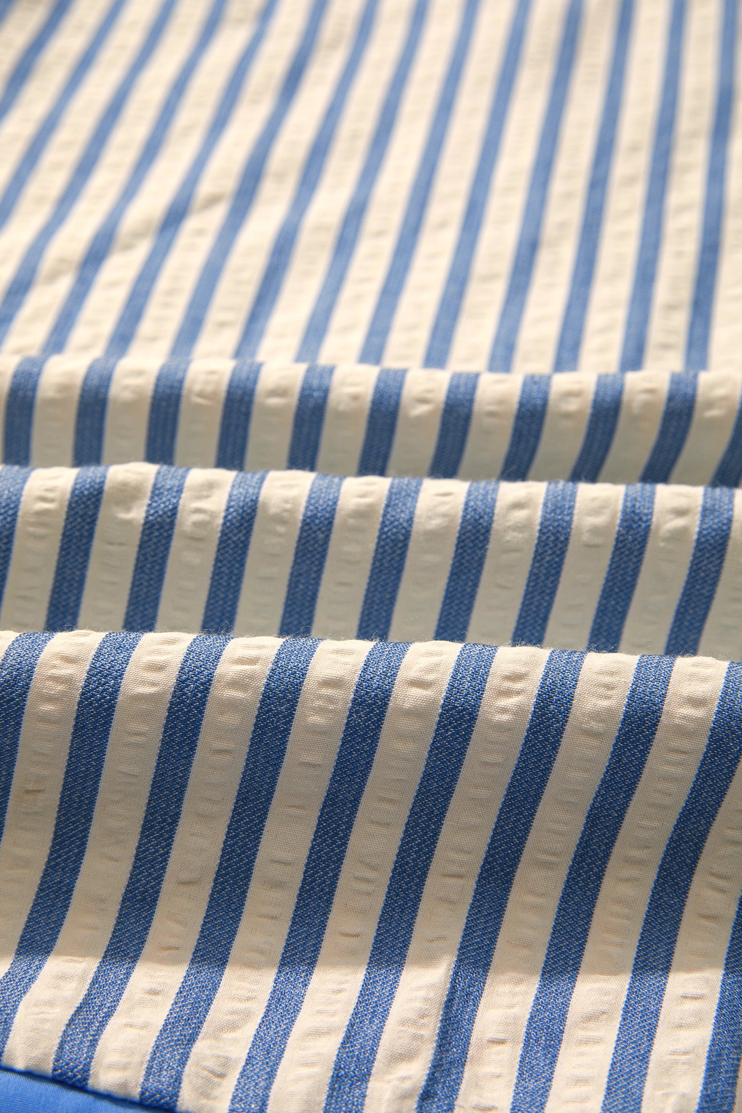Blue Stripe Color Block Detail Top