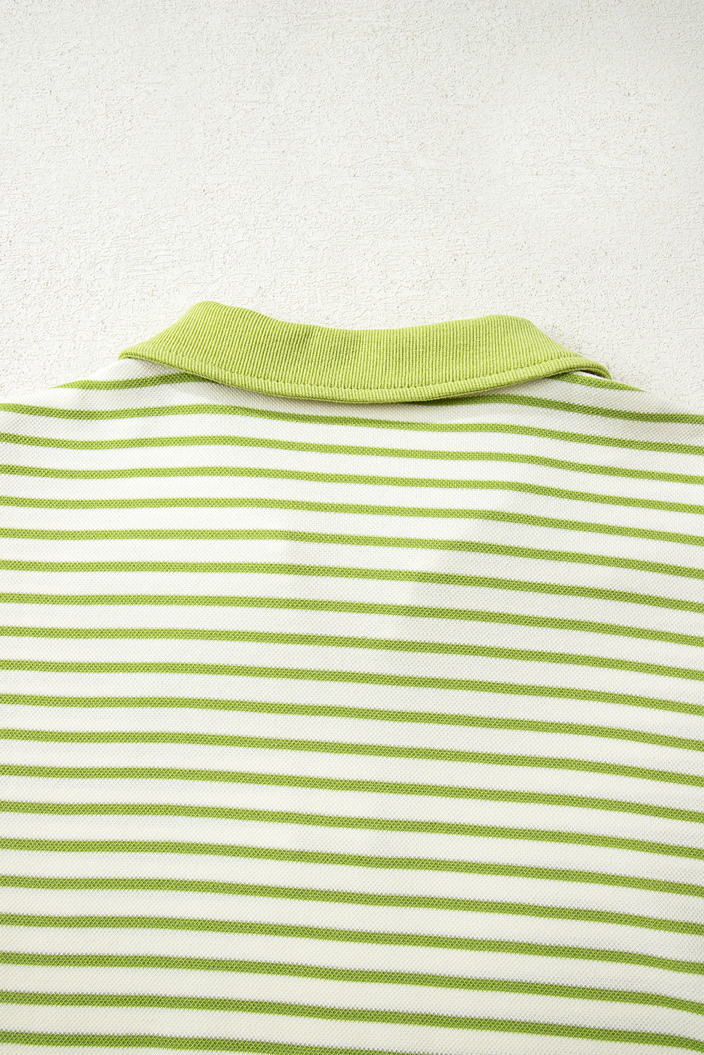 Green Stripe Collared V Neck Drop Shoulder Pullover and Skort 2pcs Outfit (Warehouse Exclusive)