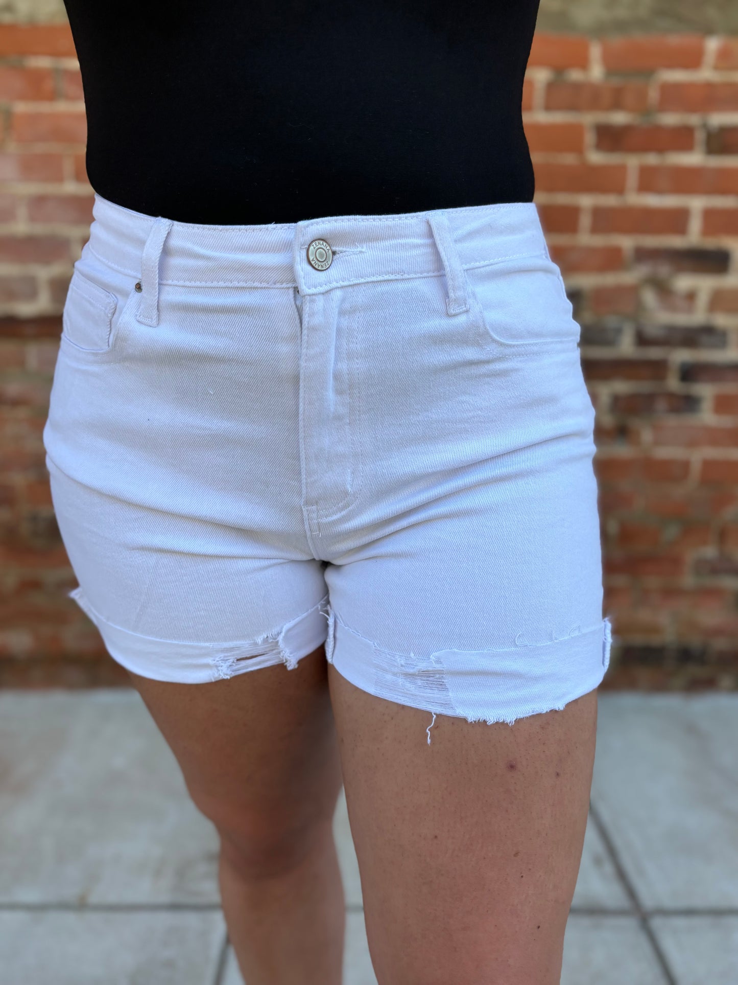 White Denim Shorts