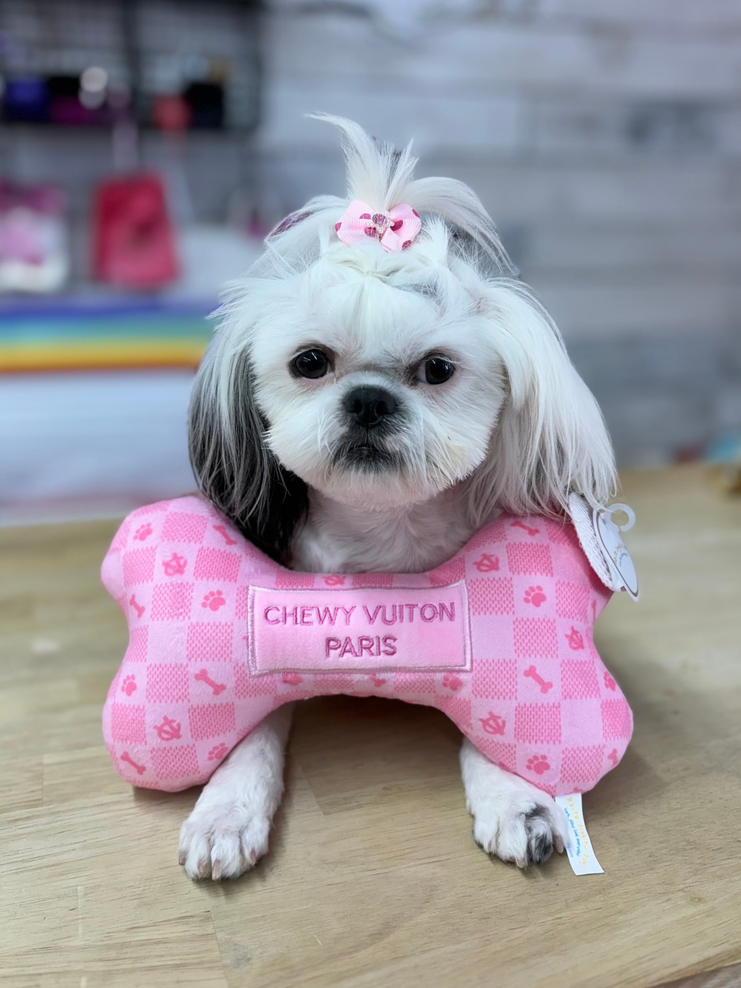 Pink Checker Chewy Vuiton Bone