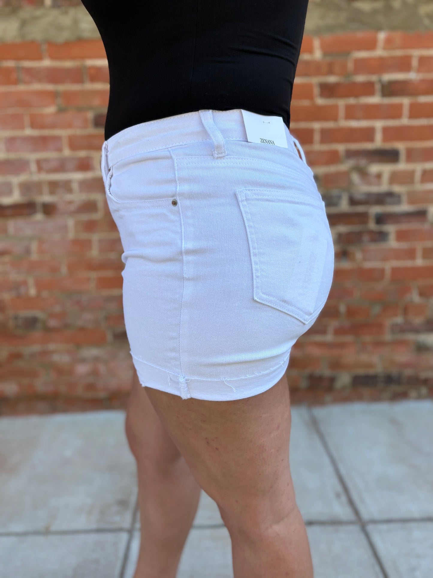 White Denim Shorts