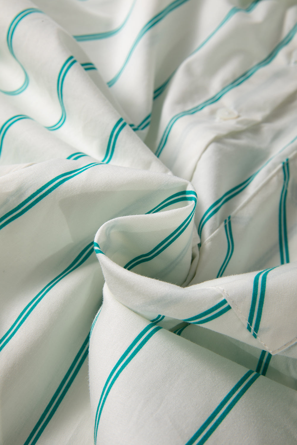 Mint Green Striped Wide Short Sleeve Shift Mini Shirt Dress (Warehouse Exclusives)