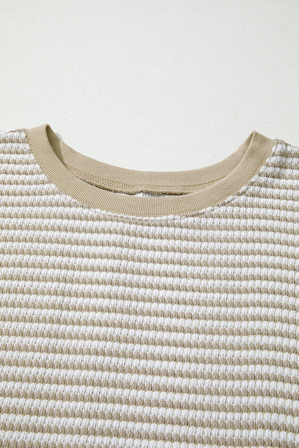 CURVY Brown Stripe Plus Size Breathable Knit Ribbed Trim Long Sleeve Top (Warehouse Exclusives - Online only!)