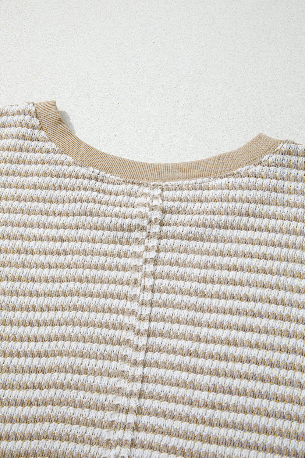 CURVY Brown Stripe Plus Size Breathable Knit Ribbed Trim Long Sleeve Top (Warehouse Exclusives - Online only!)