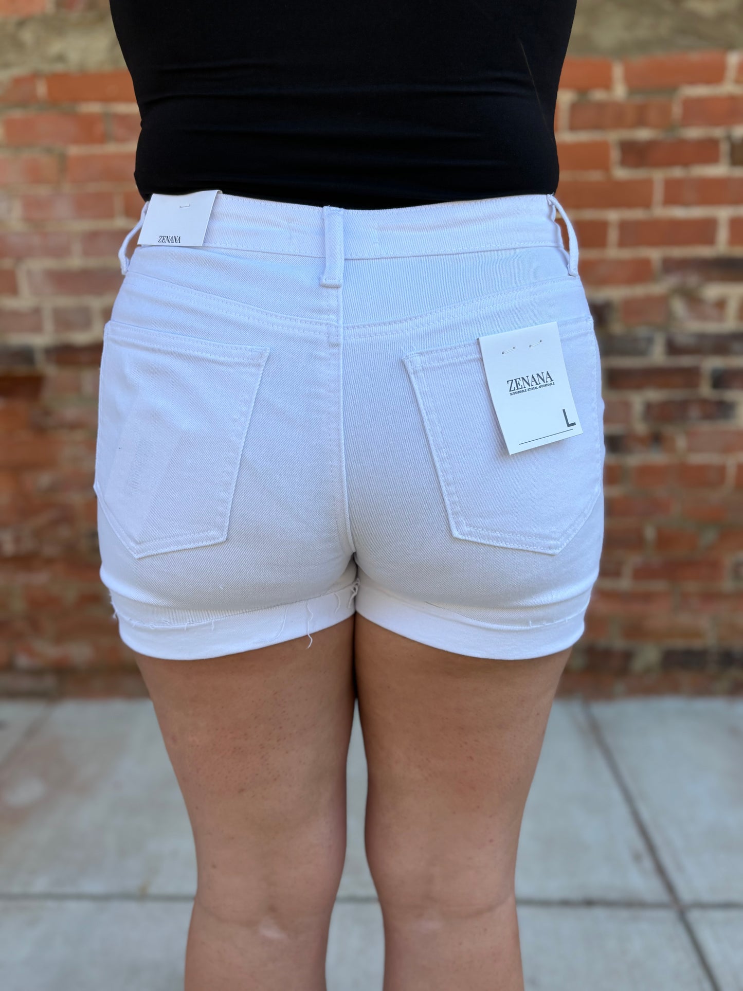 White Denim Shorts
