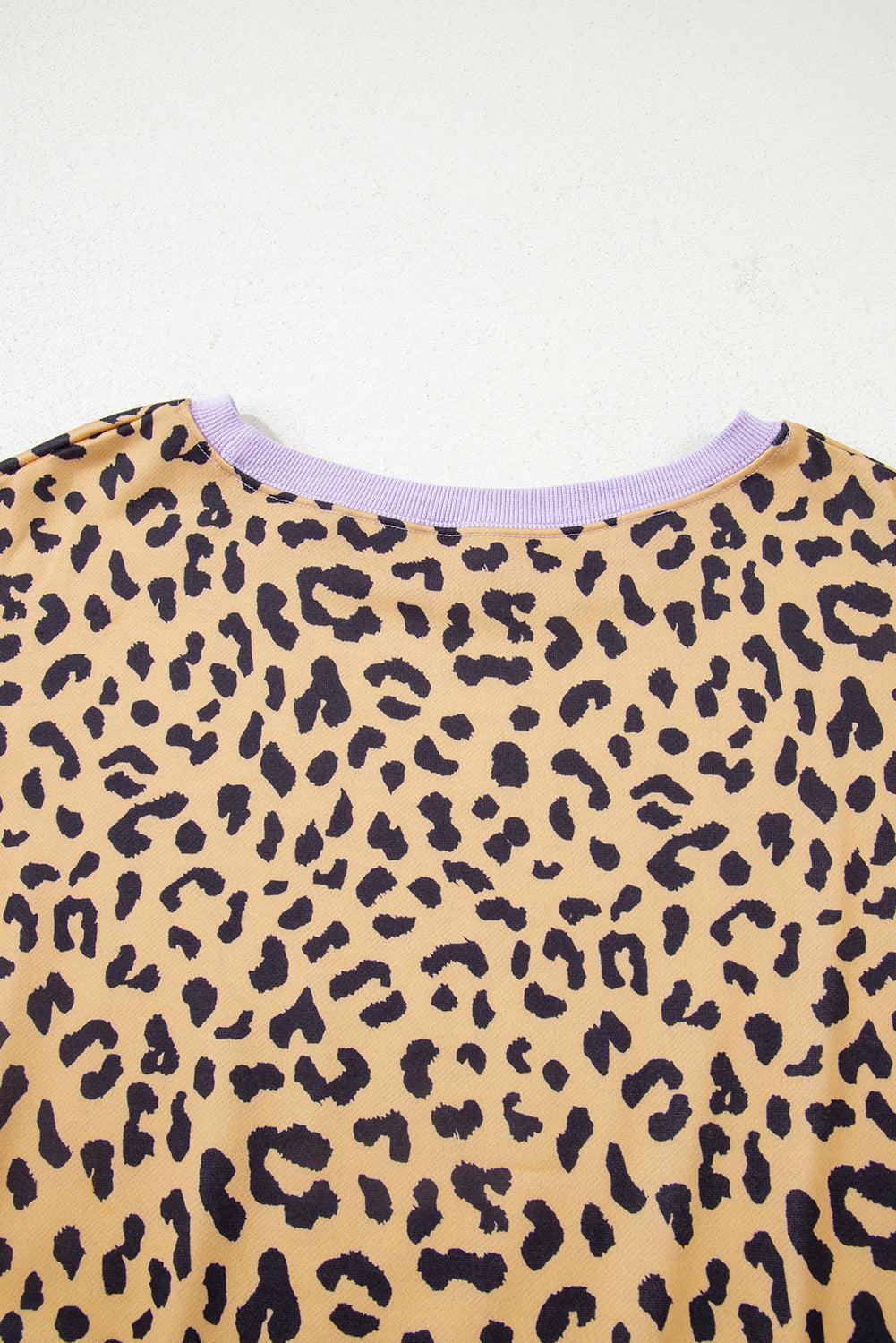 Plus Size Purple Leopard Striped Patchwork Loose Sweatshirt (Warehouse Exclusives - Online only!)