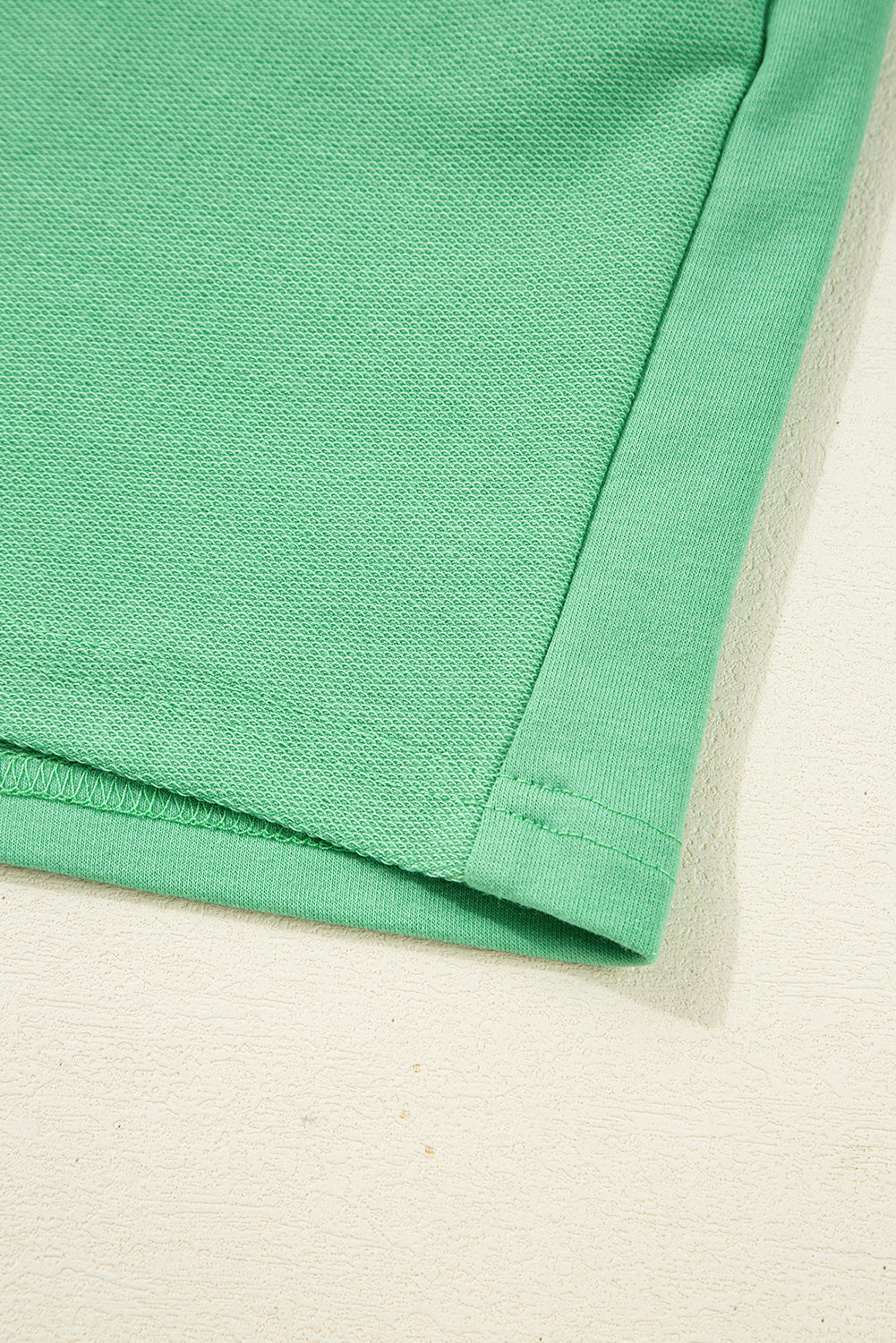 Mint Green Plus Size V Neck Tee Patched Pocket Drawstring Shorts Set (Warehouse Exclusives)