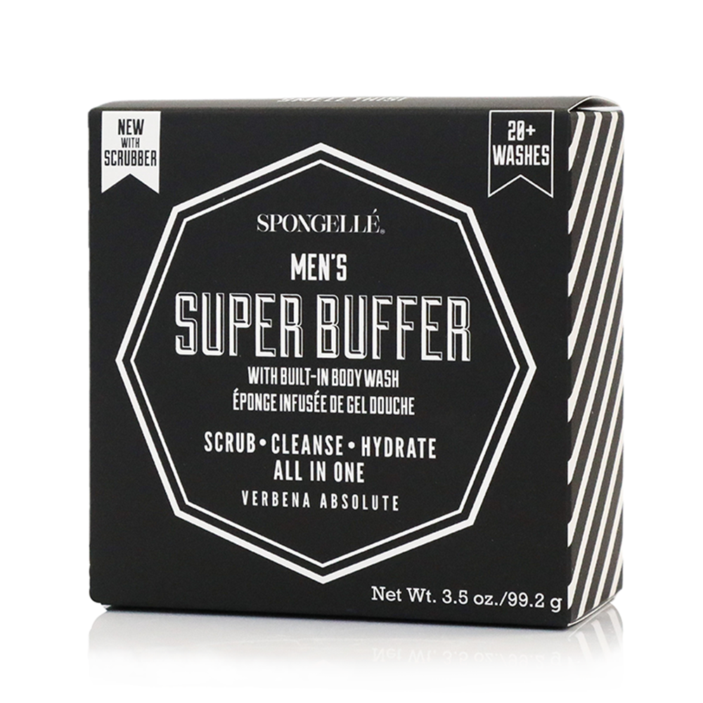 Spongelle 20+ Men's Super Buffer | Black Scrubber (Warehouse Exclusives-Online Only)