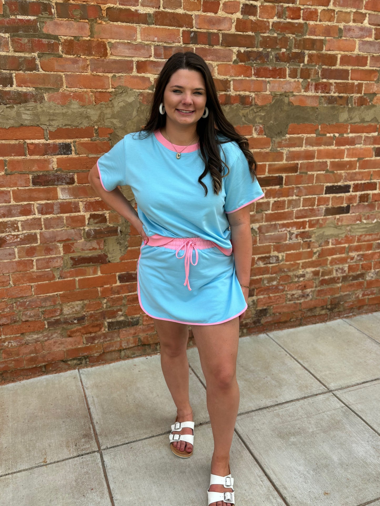 Cotton Candy Color Block Sporty Skort Set