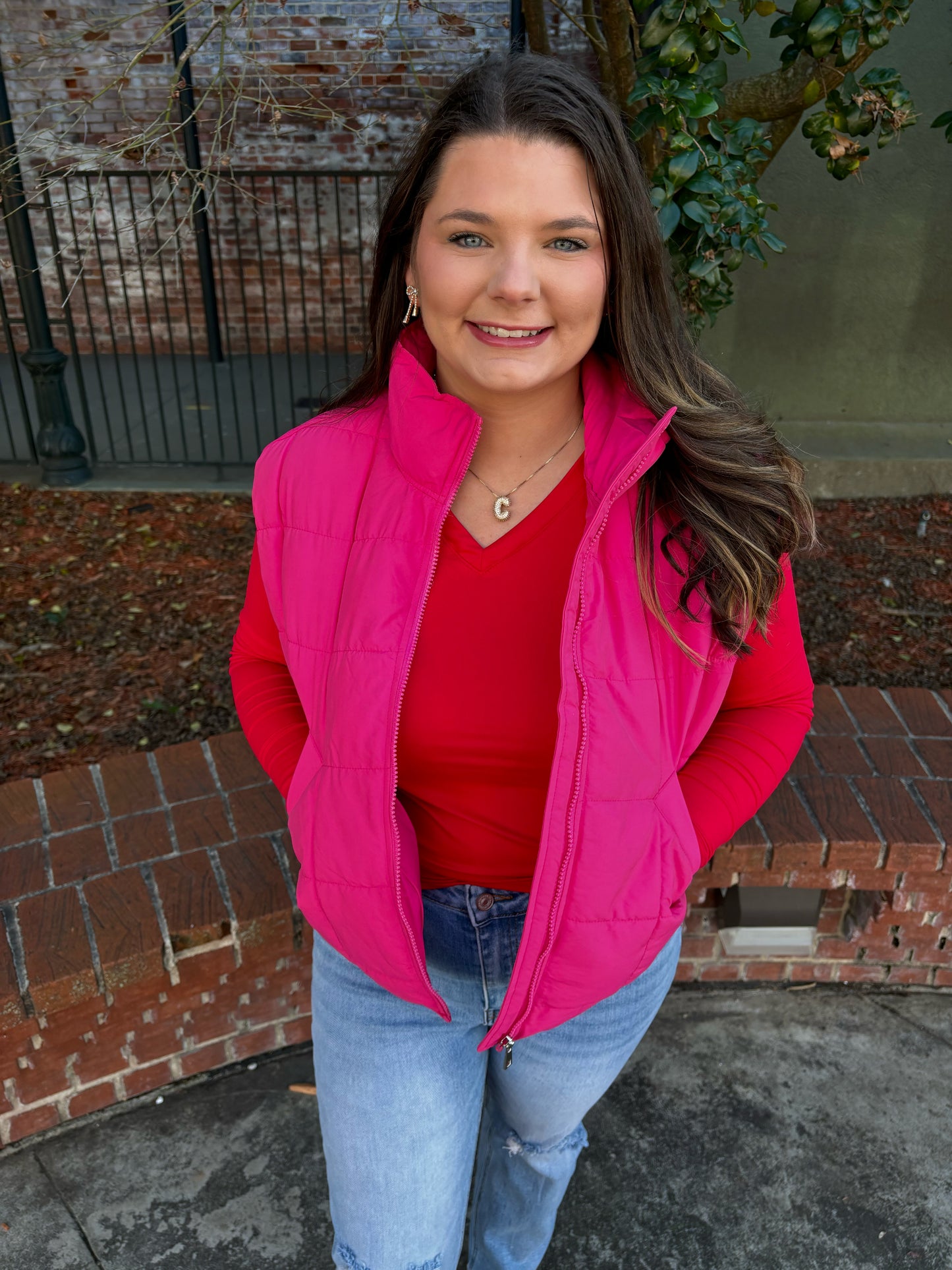 Hot Pink Puffer Vest