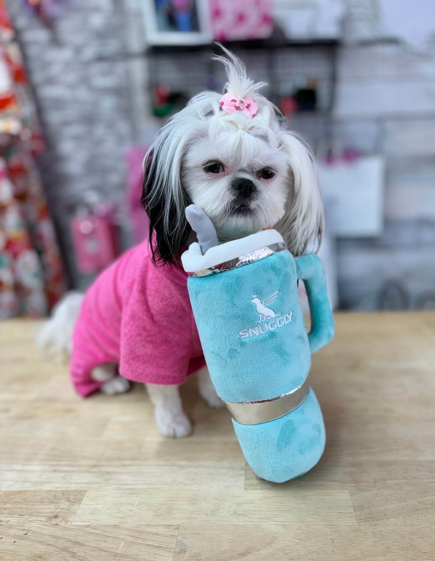 Teal Snuggly Cup Dog Toy