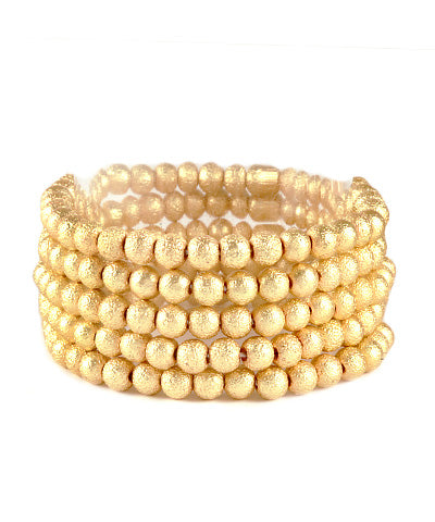 Gold Textured 5pc Bracelet Set