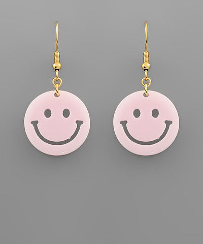 Pink Smiley Face Earrings