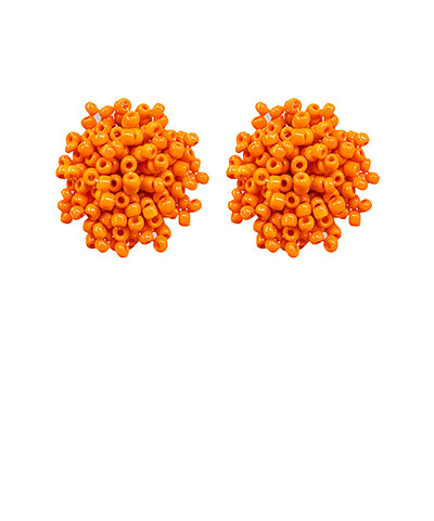 Seed Bead Pom Pom Earrings