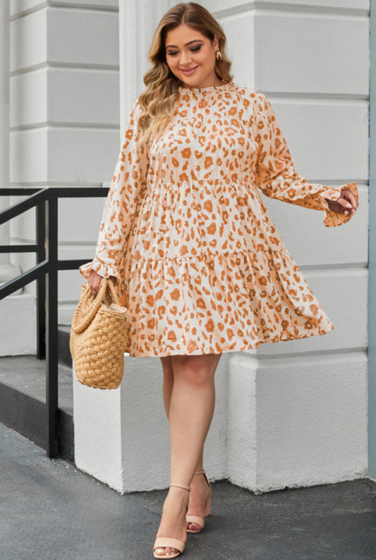 Curvy Oatmeal Cheetah Dress