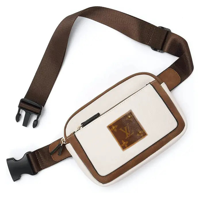 Upcycled LV Sling 2 Tone Bag (LV Logo is Authentic and has been repurposed onto a new bag)