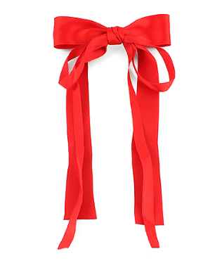 Red Long Double Tail Bow Barrette
