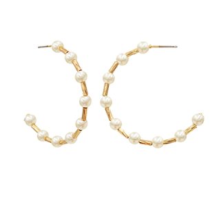 40mm Small Pearl Hoops