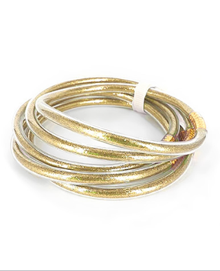 Gold Glitter Jelly Bangles