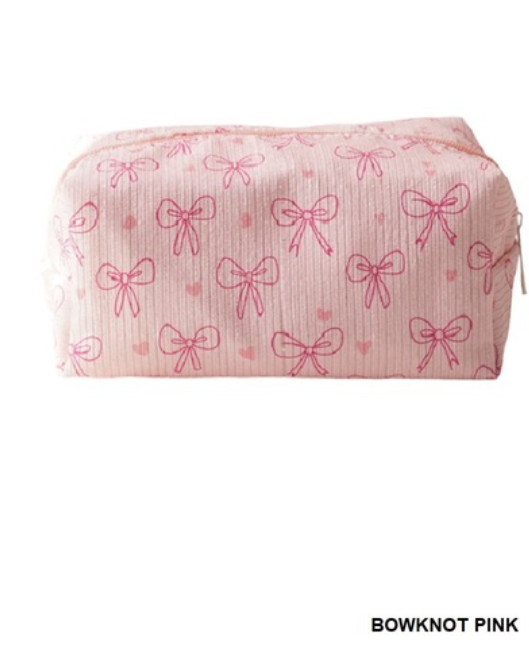 Trendy Pattern Design Cosmetic Makeup Pouch Bag (3 BOWKNOT DESIGNS)