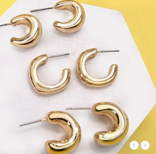 Bubbly Mini Huggie Hoop Trio Earrings