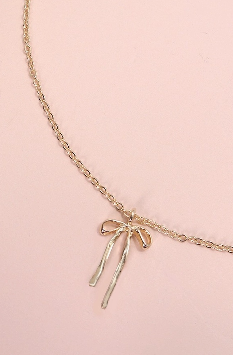 Authentic Long Bow Ribbon Necklace