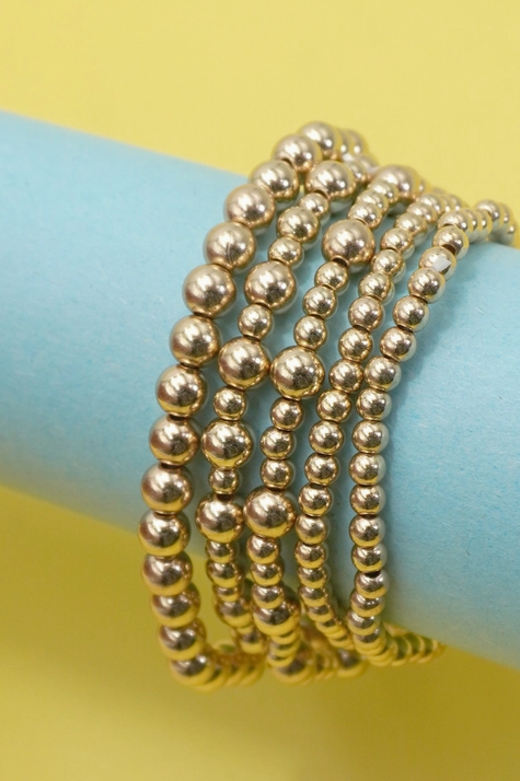 Multi Layer Gold Ball Chain Beaded Bracelet
