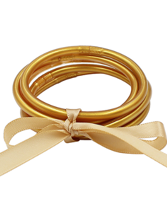 Gold Jelly Bangle Bracelet Set -4pc
