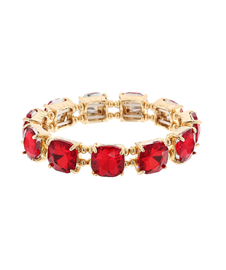 Christmas Cushion Cut Glass Stone Bracelet