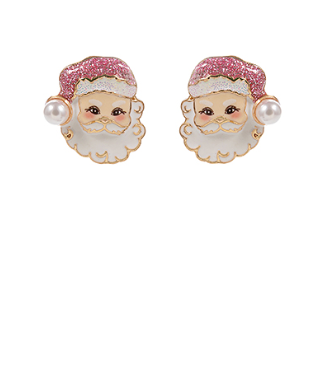 Santa Claus Enamel Earrings