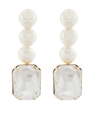 Linear Pearl Stone Earrings