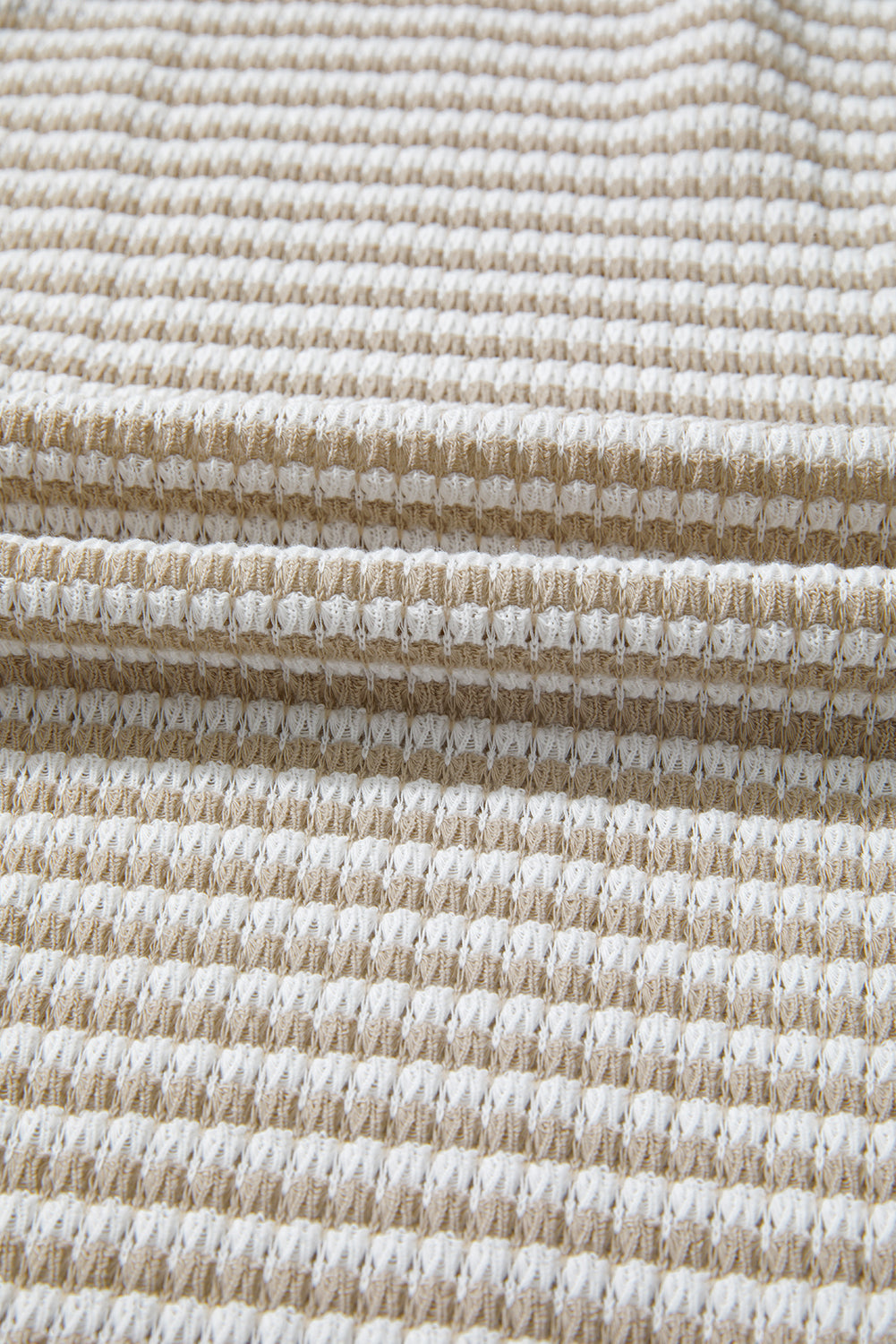 CURVY Brown Stripe Plus Size Breathable Knit Ribbed Trim Long Sleeve Top (Warehouse Exclusives - Online only!)