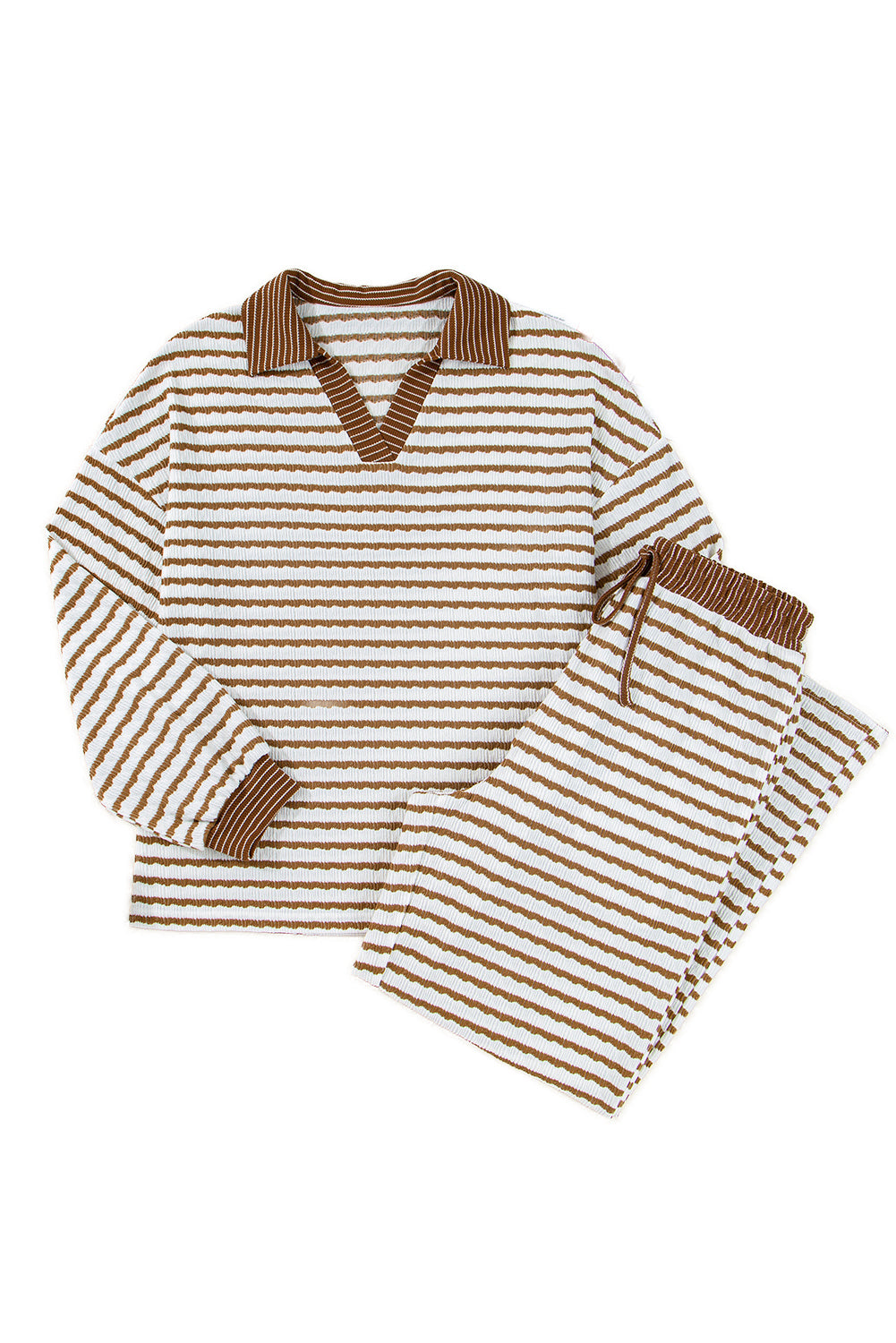 Stripe Collared Pullover and Drawstring Pant Set (Warehouse Exclusive)