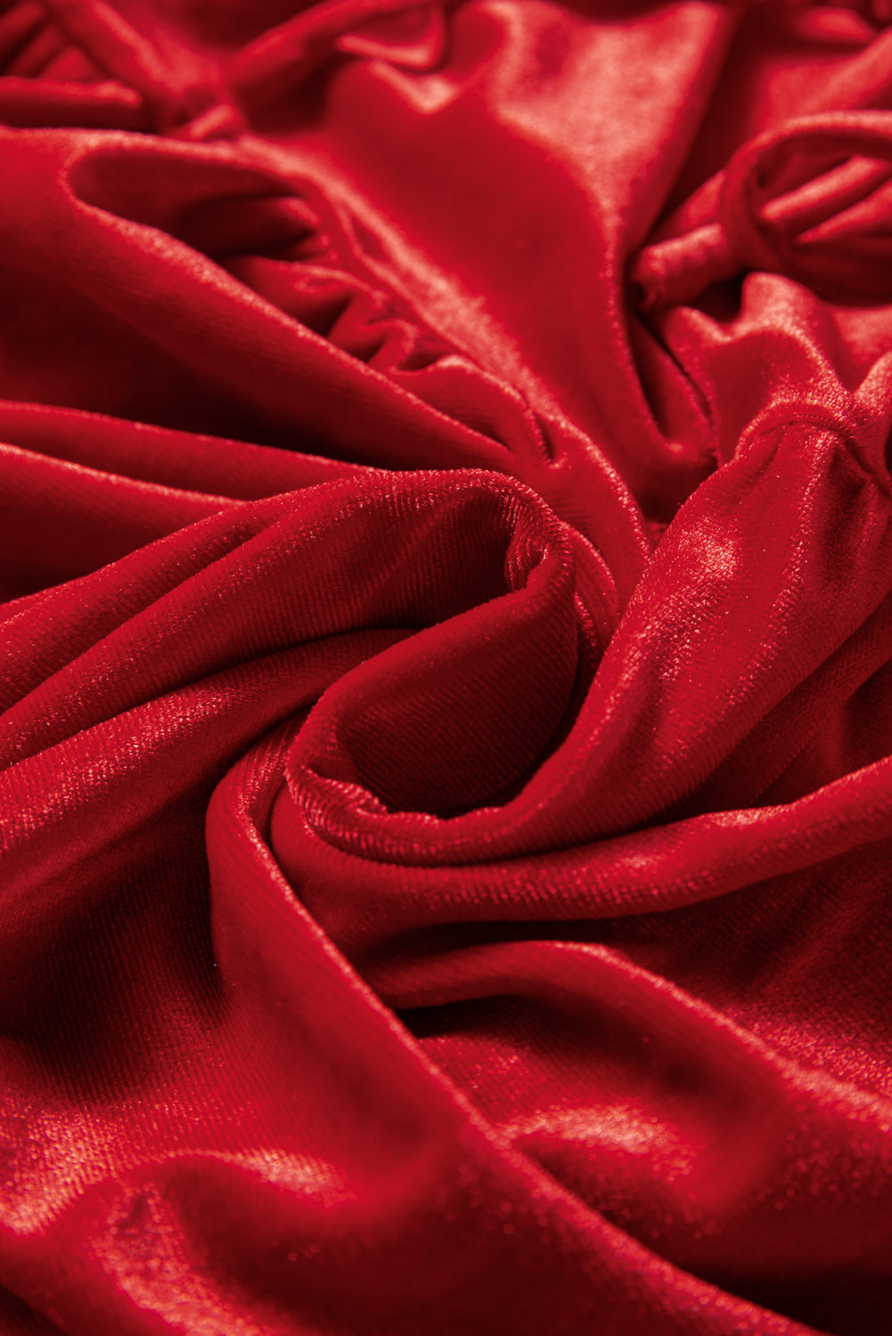 CURVY Red Clay Plus Size Tie Front Velvet Peplum Blouse (Warehouse Exclusives - Online only!)
