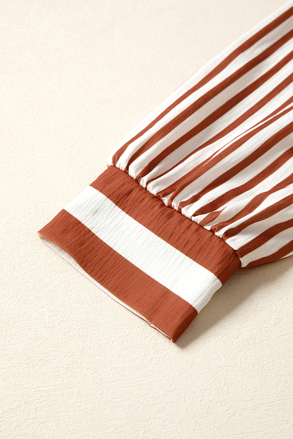 Brown Stripe Babydoll Long Sleeve Blouse (Warehouse Exclusives - Online only!)