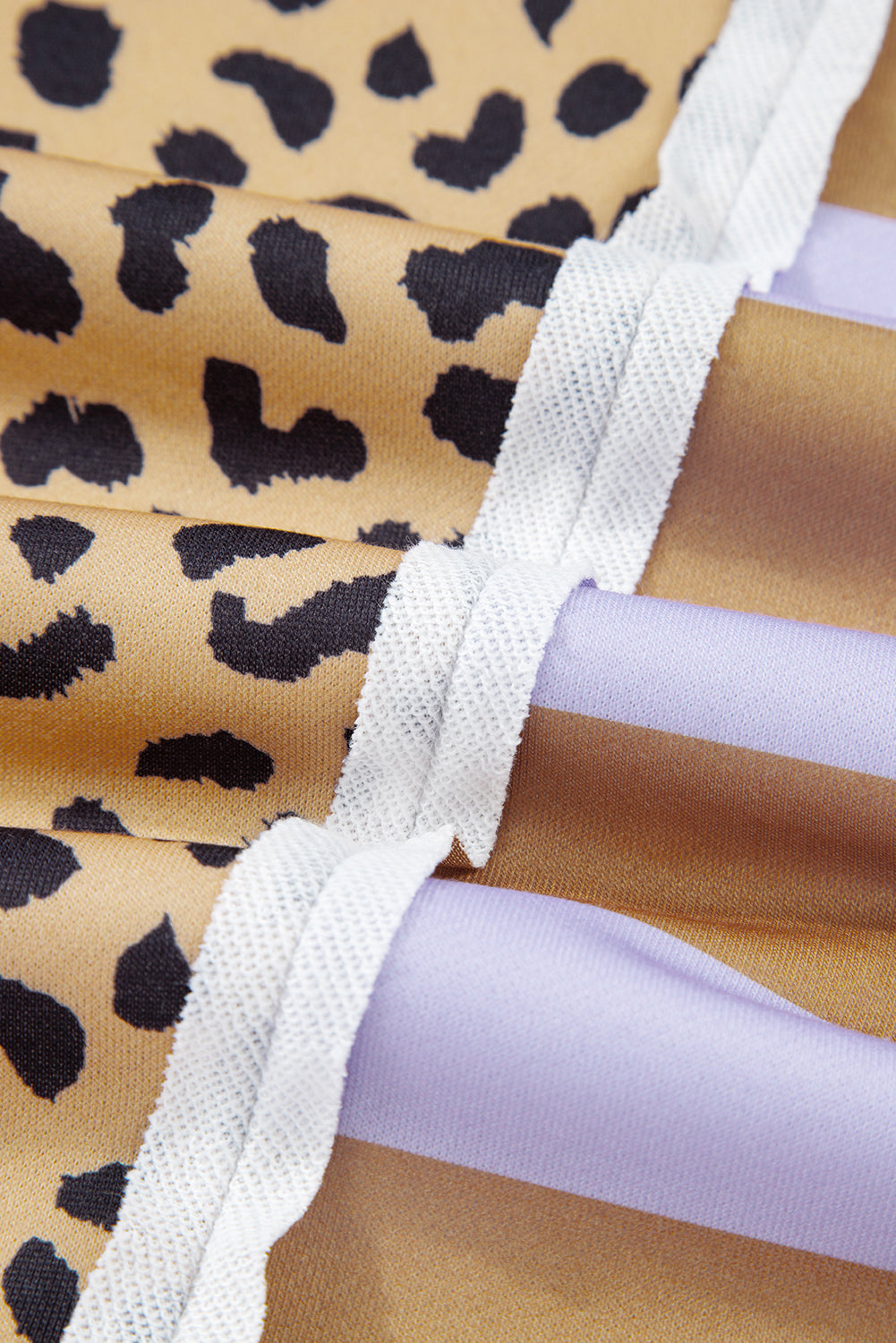 Plus Size Purple Leopard Striped Patchwork Loose Sweatshirt (Warehouse Exclusives - Online only!)