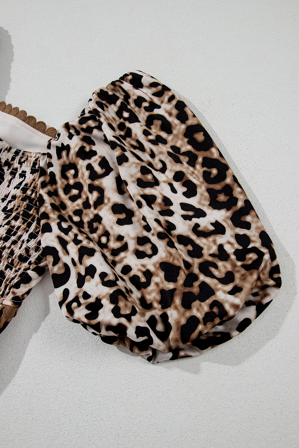 Brown Leopard Print Bubble Sleeve Square Neck Maxi Dress (Warehouse Exclusive)