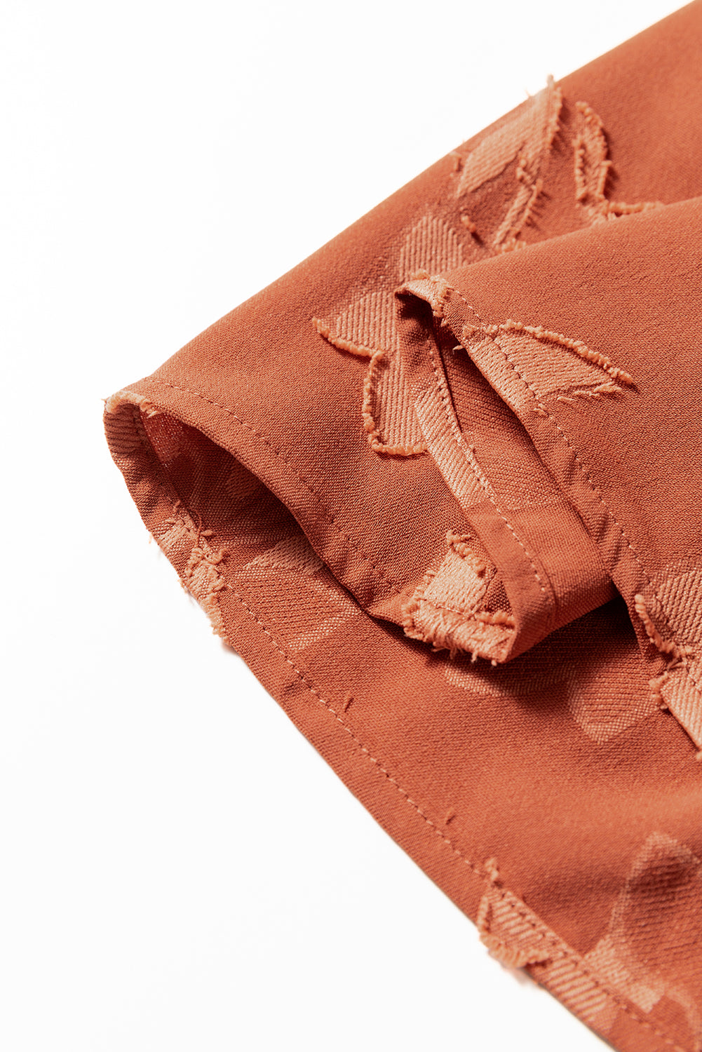 Cinnamon Plus Size Textured 3D Flower Pattern Ruffle Hem 3/4 Sleeve Long Dress (Warehouse Exclusives)